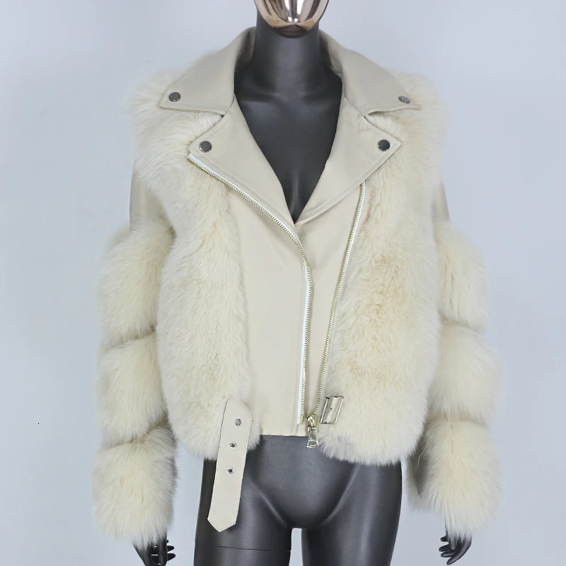 FURYOURSELF Warm Real Fur Coat Vest Winter Jacket Women Natural Fox Genuine Leather Outerwear Detachable Locomotive 241216