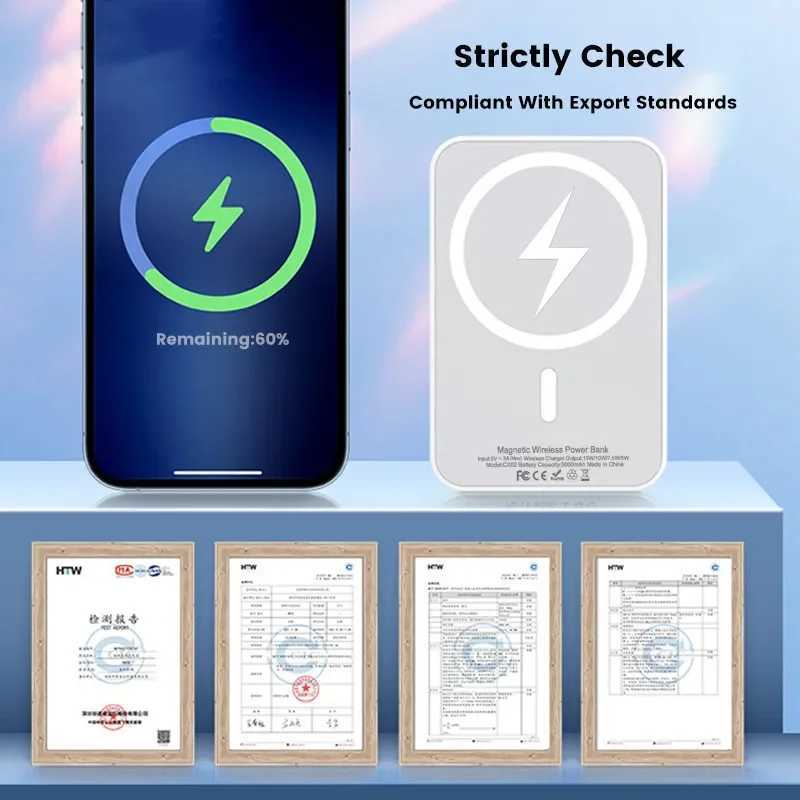 Magnetic Power Bank for IPhone External Battery Portable Wireless Charger for Powerbank Spare Battery Z241220