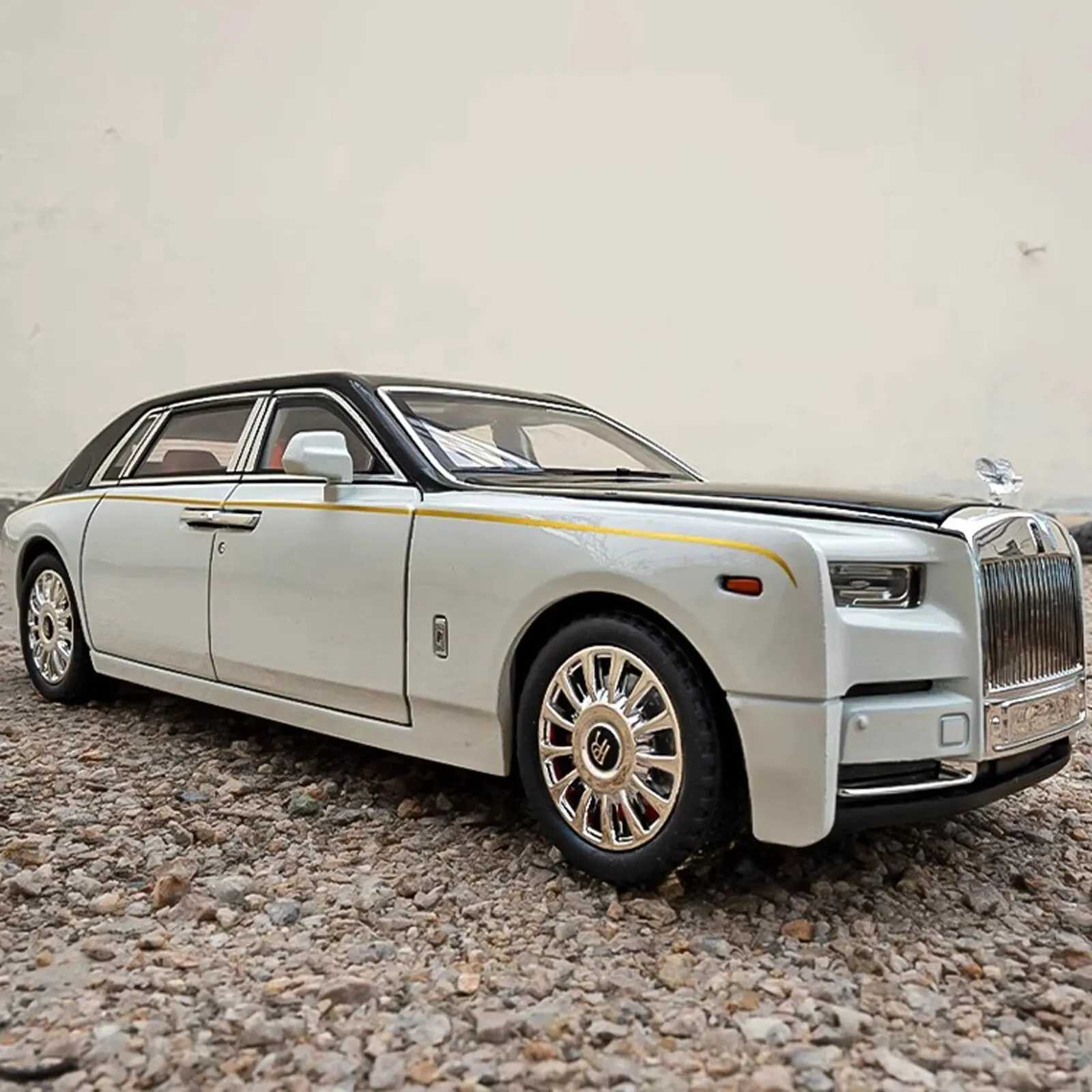 1 18 Rolls-Royce Phantom Model Car Zinc Alloy Pull Back Toy Diecast Car with Sound and Light Realistic Modeling Model ToyXJ241221