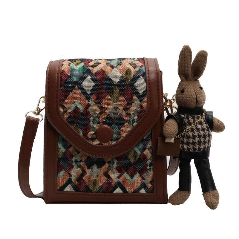 2024 popular high-quality and fashionable vertical crossbody women, Instagram niche single shoulder phone bags, checkered bags for women