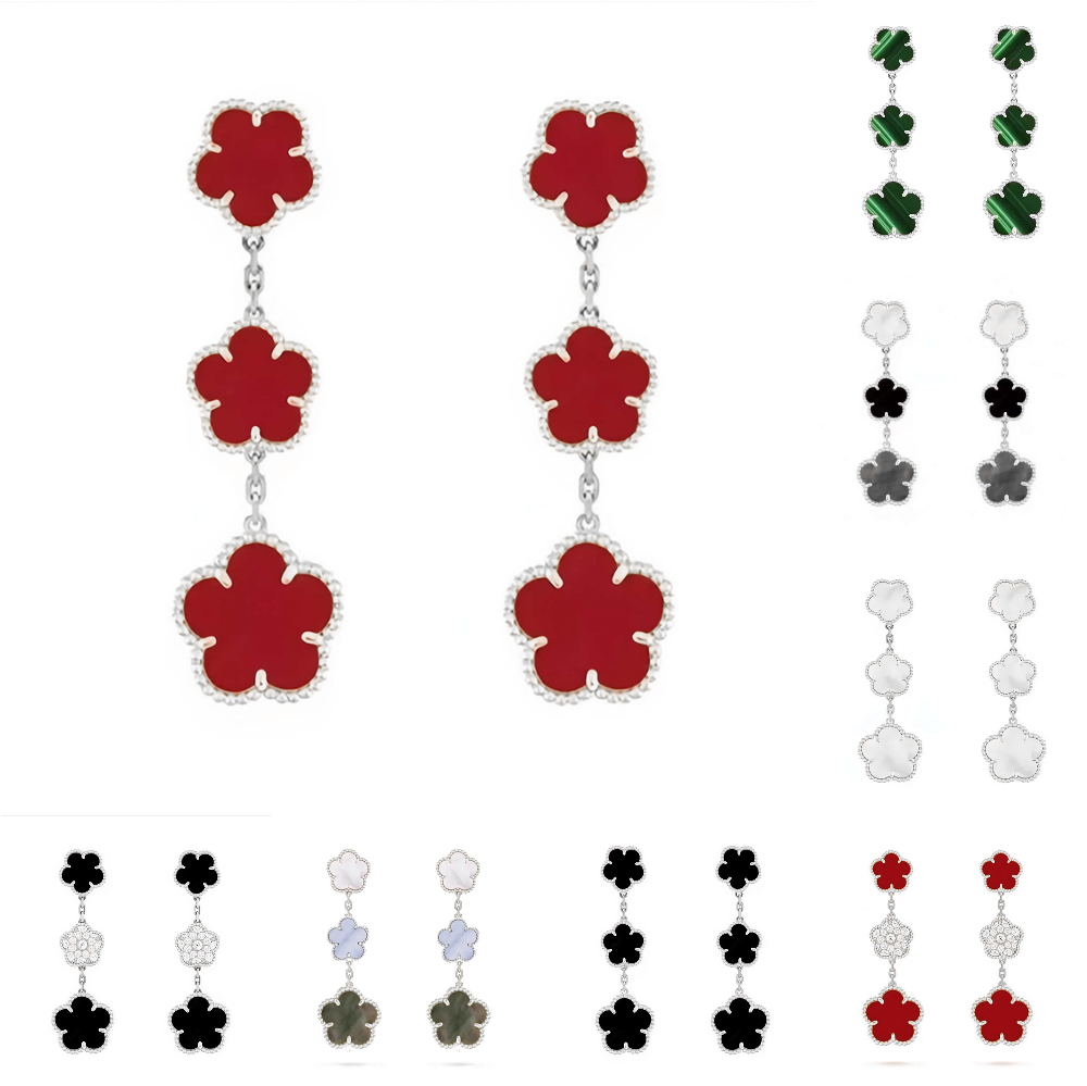 designer earring jewelry designers clover earrings designer earrings for woman stainless steel jewelry Gothic Grey Green flower earring earings designer gift