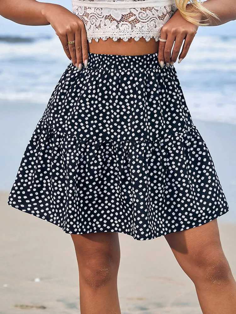 Women Summer Fashion New Casual Vintage Floral Skirt A-line Pleated Sweet Girl Skort Fe Holiday Skirt On SalesXJ241221