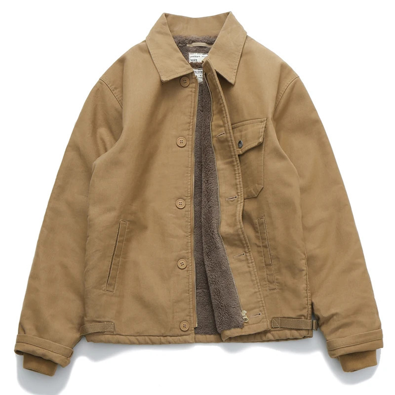 High Quality 100% Cotton American Vintage Workwear Jackets for Men A2 Deck Jacket JUNGLE CROSS Thick Warm Cashmere Coats Amekaji 241217
