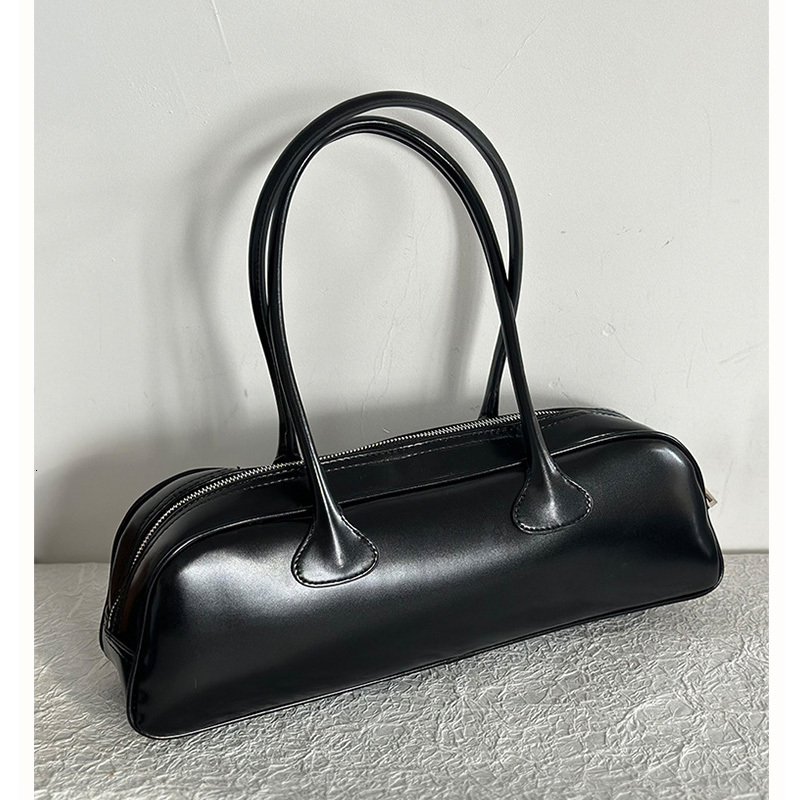 ZR DIARY Vintage Underarm Bags Female Cow Leather Large Capacity Rivet Decor Single Shoulder Bowg Bag