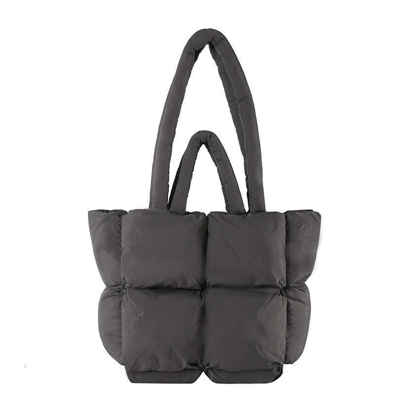Down jacket, handbag, 2024 new style, women's grid filled cotton shoulder bag, fashionable and simple tote bag