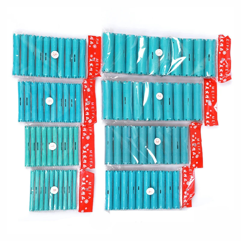 Drop 3 Packs Hair Rollers with Rubber Bands Hollow Core Flexi Rod Cold Perm Rods Hair Curling Bars Hairdresser Tool 1162 241220