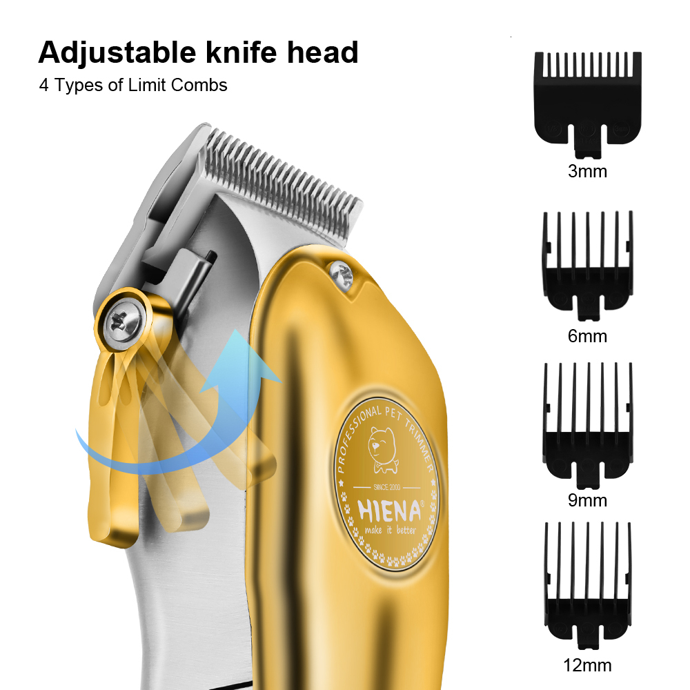 Professional Dog Hair Clipper All Metal Pet Trimmer Cat Shaver Rechargeable Cutting Hine Puppy Grooming Haircut Low Noice