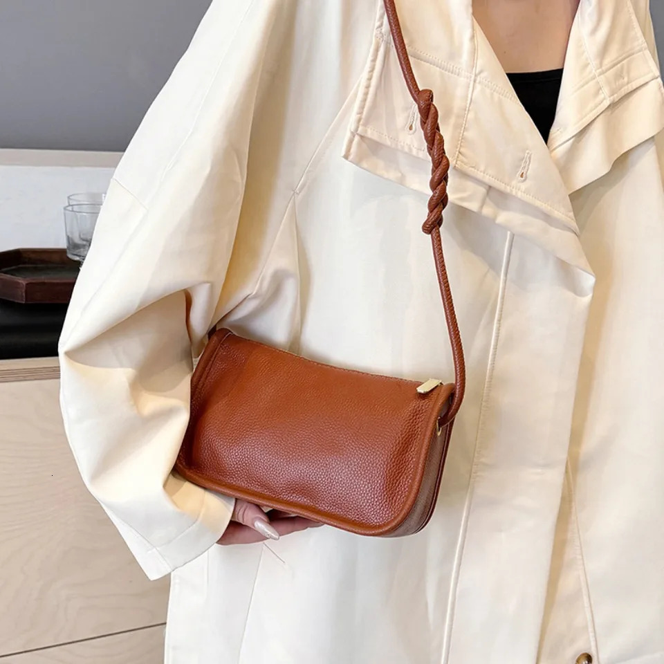 New genuine leather fashionable women s crossbody bag women s new solid color shoulder bag handbag designer women s wallet bag