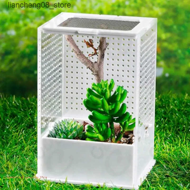 Other Pet Supplies Transparent acrylic mini insect jar - mini shell - breeding box for lizards hidden crabs geckos frogs L240910