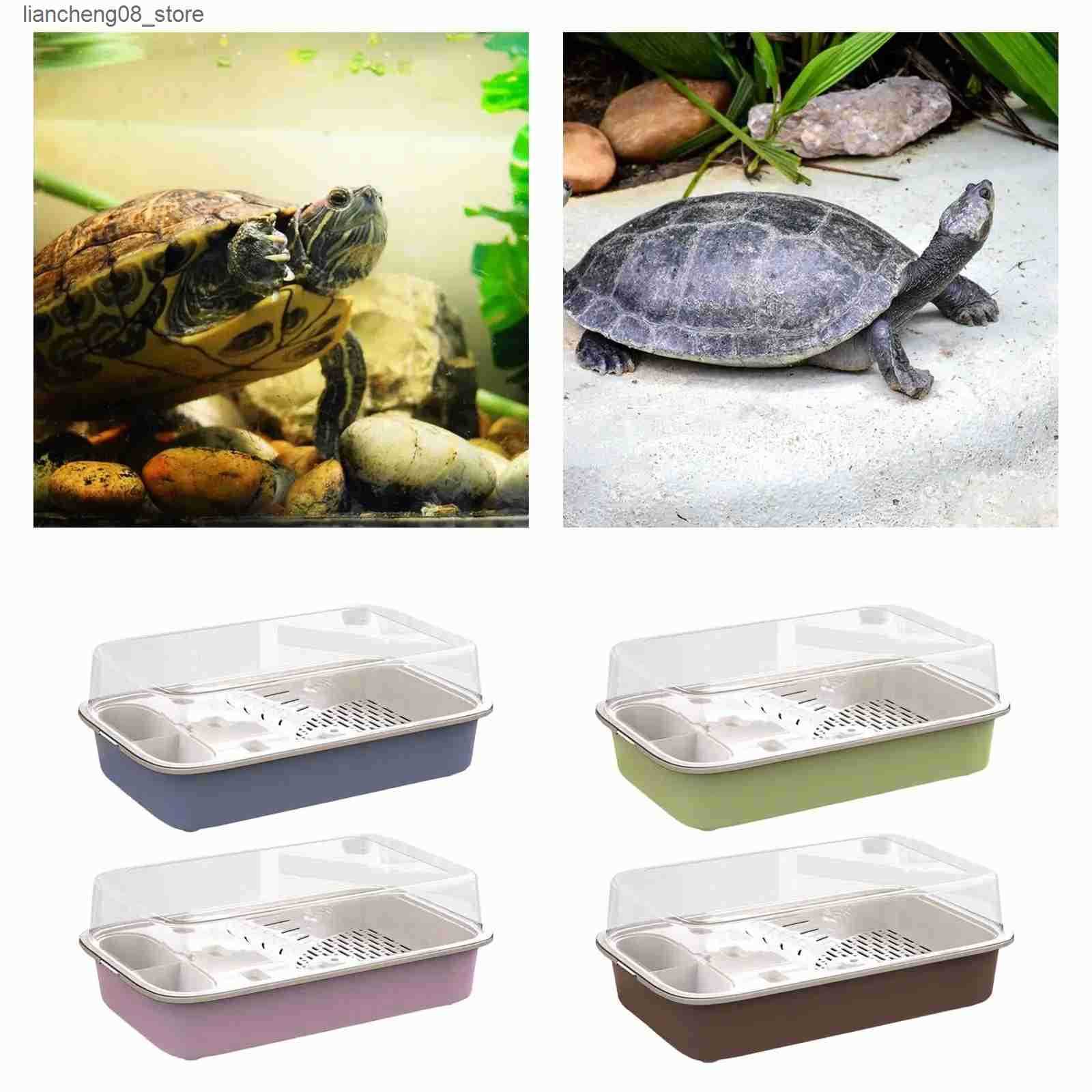 Other Pet Supplies Turtle Tank Reptile Habitat Multi functional Area Bottom Drainage Turtle Shell Breeding Box Hidden Turtle Shell Starter L240910