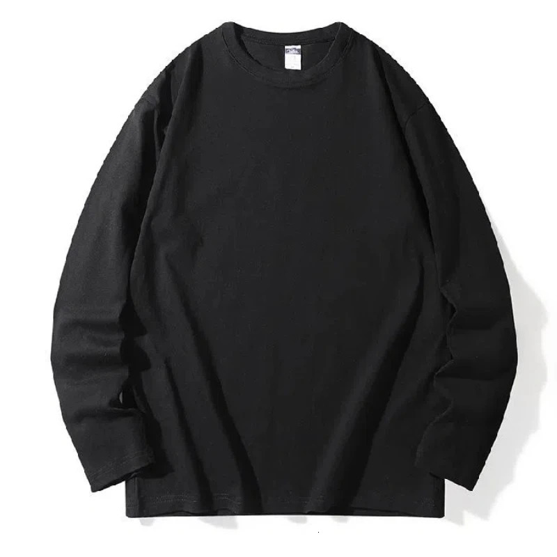 Spring and Autumn Mens Splicing Pullovers ONeck Fashion Solid Loose Versatile Minimalist Casual Long Sleeve Top 241217