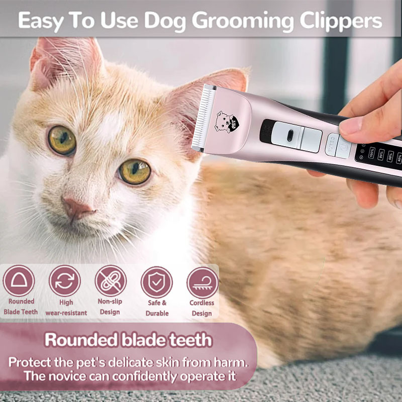 Professional Dog Hair Trimmer Rechargeable Pet Cat Grooming Clipper Shaver Low-Noise Electric Cutters Haircut Hine JOYU