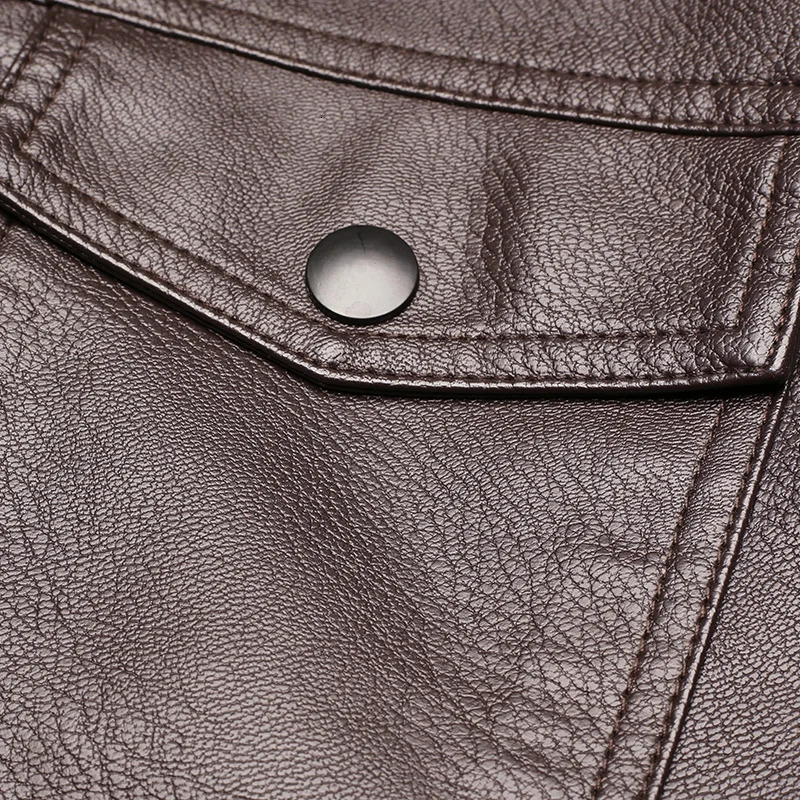 Men Plus Velvet Warm Autumn Causal Vintage PU Leather Jacket Coat Men n Motor Biker Pocket PU Leather Jacket Men 241216