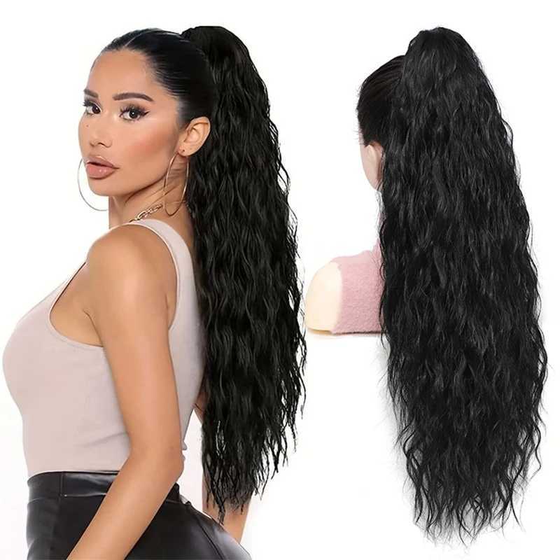28inch Claw clip in Ponytail Extensions Curly Wavy Pony Tail Hairpiece Long Fake Horse Tail Synthetic False Pigtail for WomenXJ241221