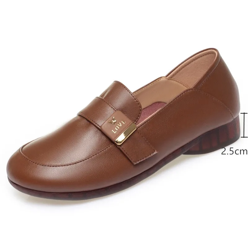 AIYUQI Ladies Shoes Wdges Fall Casual Genuine Leather Mom Shoes Women Round Toe Large Size Women's Shoes