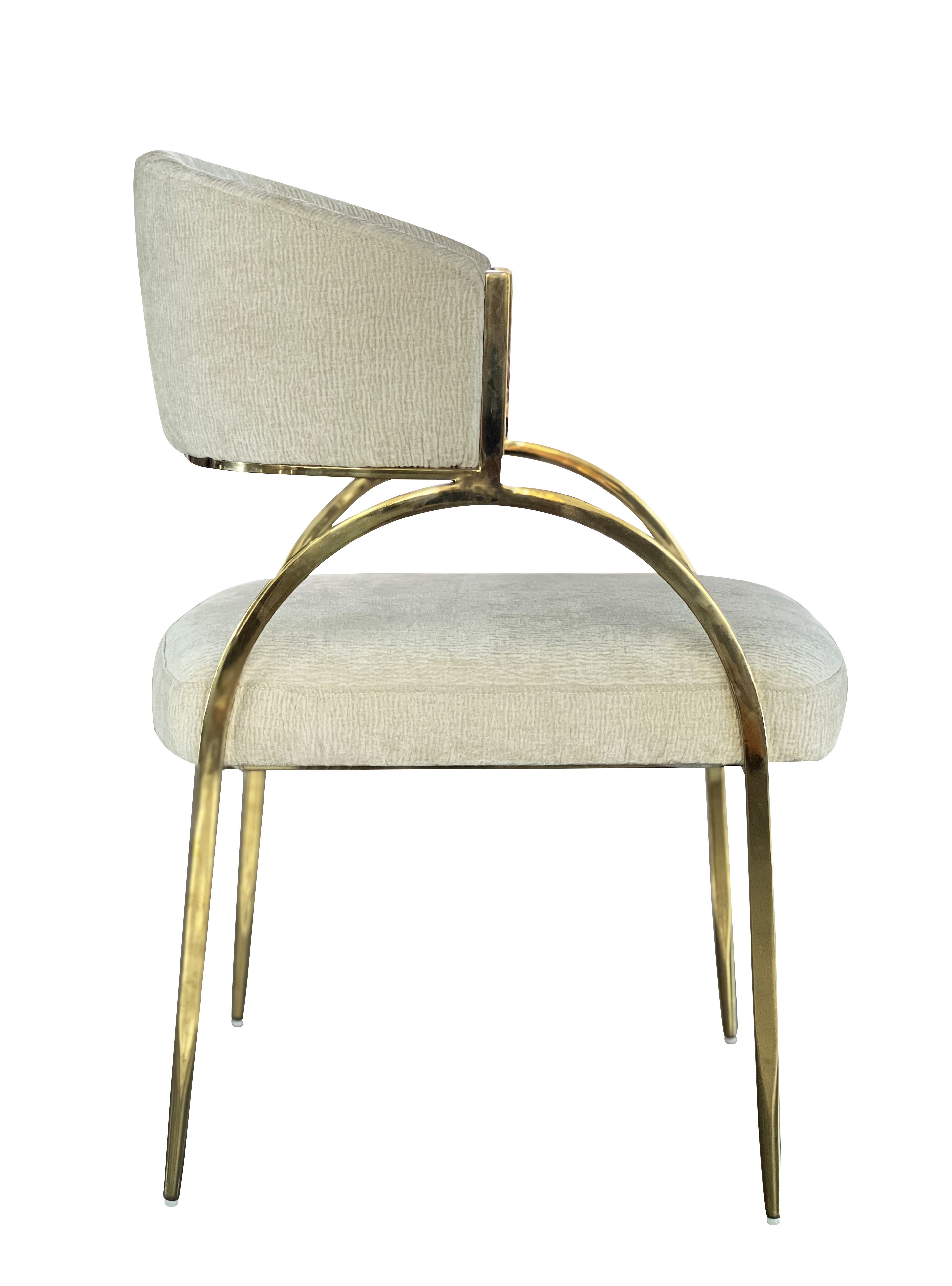 Alanya Generic Dining Chair - Beige & Gold Modern Dining Chair