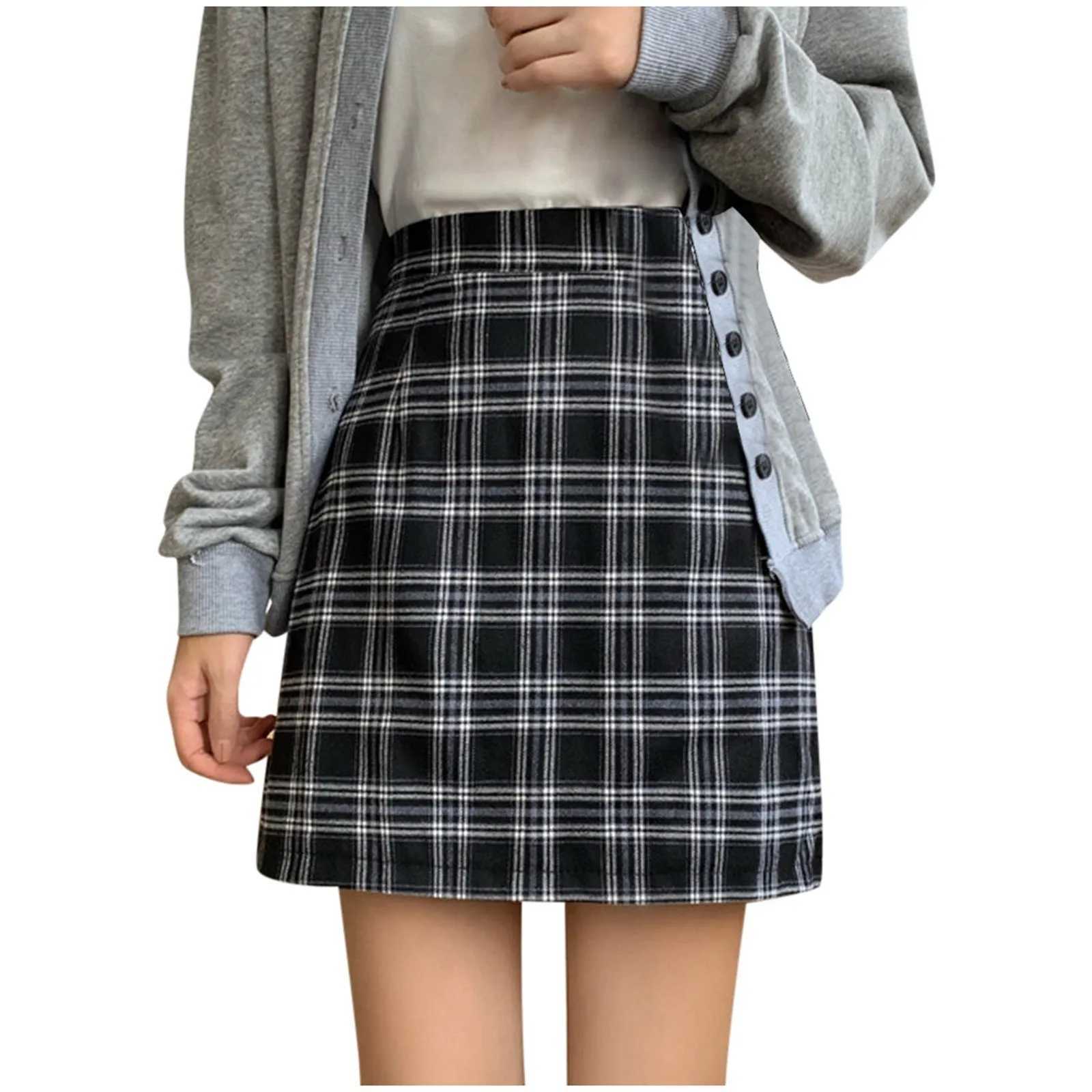 Fashion Women Plaid Printed Skirt Strap Elastic Ladies Slim Short Skirts for Women Womens Skirt Skirts for Women TrendyXJ241221