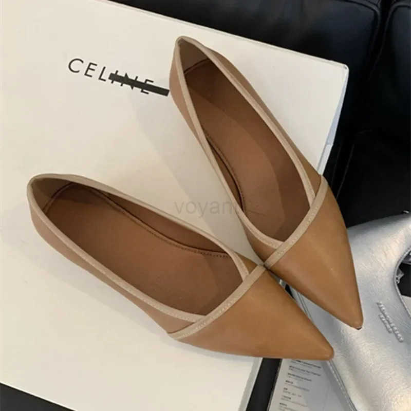 Luxury Designer Elegant Pointed Toe Wen Pumps 2024 Autumn Cfort Soft Leather Wedge Shoes Wen Shoes Off Flats Loafers Z241221