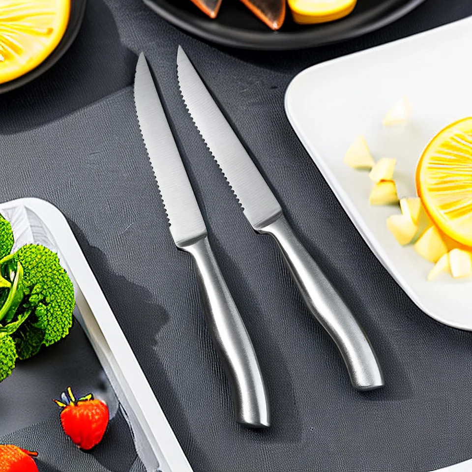 4/6/8 piece steak knife set stainless steel blade kitchen seamless handle sharp dining 241220