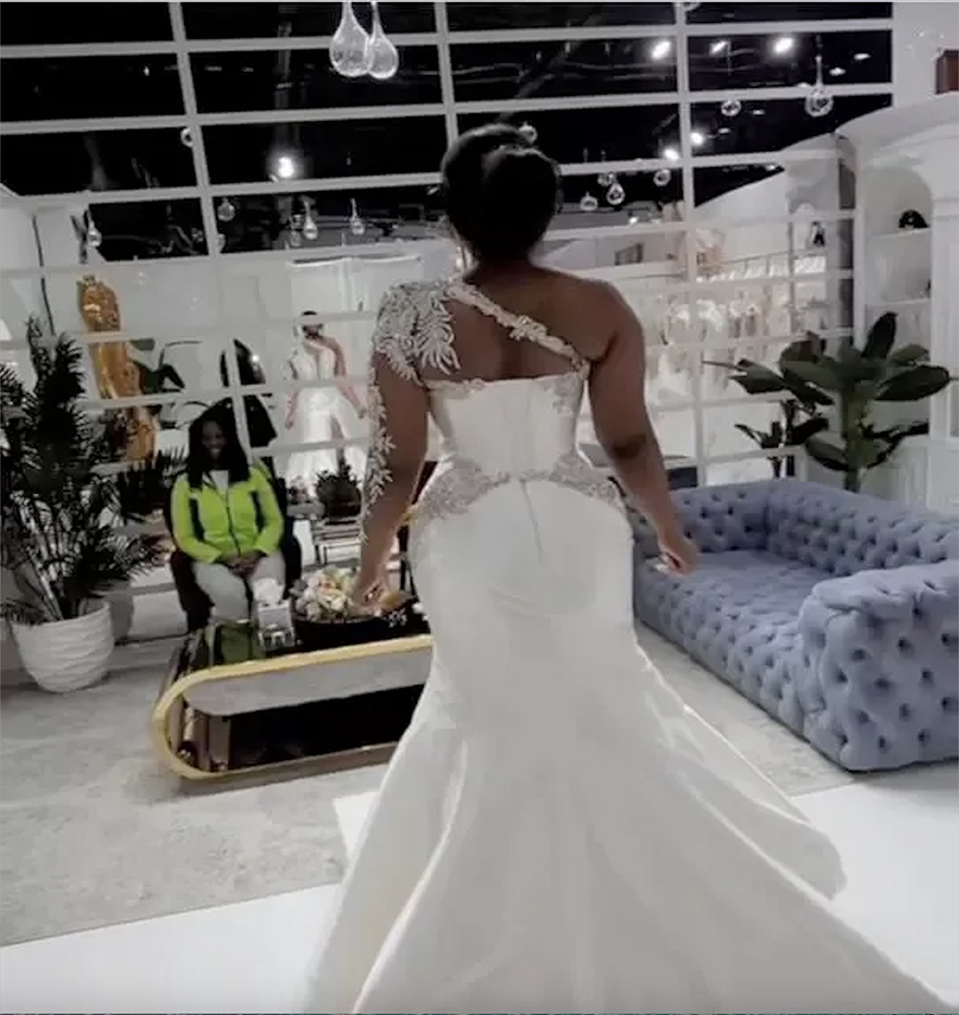 2024 African Mermaid Dress For Bride Plus Size Bridal One Shoulder Side Split Wedding Gowns Rhies Crystals for Nigeria Black Women Marriage