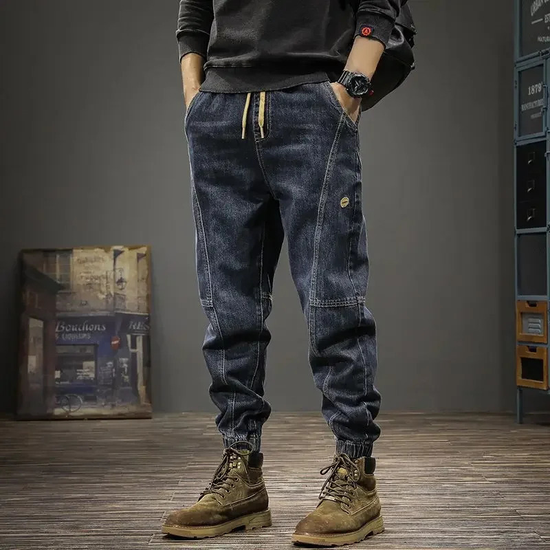 Black Trousers Torn Broken Loose Ripped Baggy Jeans for Men with Holes Man Cowboy Pants Kpop y Korean Style ner Denim 241218
