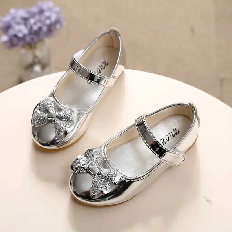 Sneakers New Girls Sandals Children Infant Kid Baby Girl Bling Sequins Shallow Single Princess Shoes Toddler Girl Sandals B49 H241221