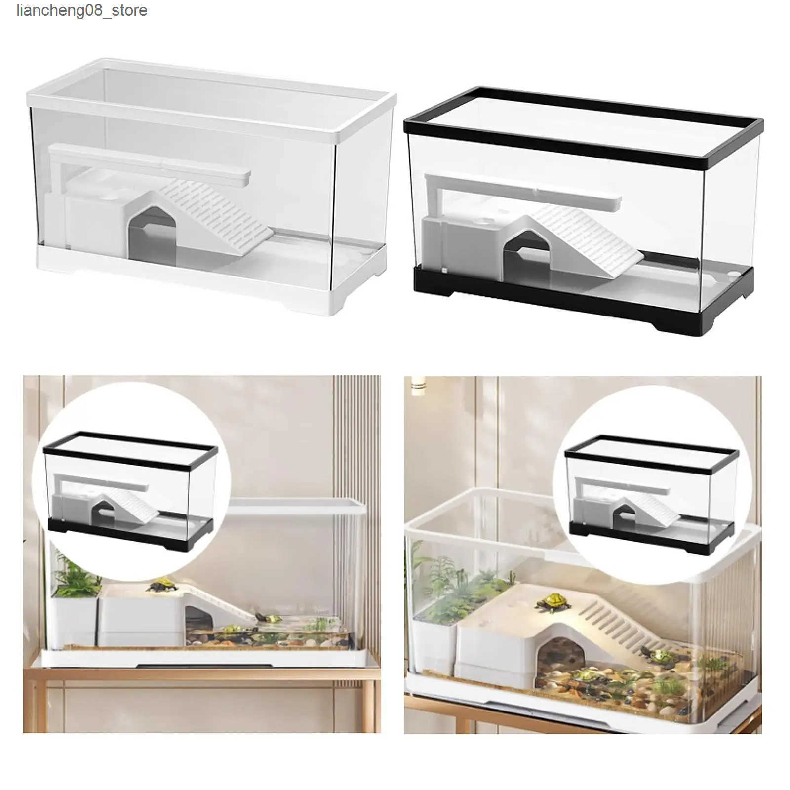 Other Pet Turtle Tank Aquarium Hideout Terrapin Breeding Tortoise Enclosure Starter Turtle Habitat Interior Decoration for Reptile Habitat L240910