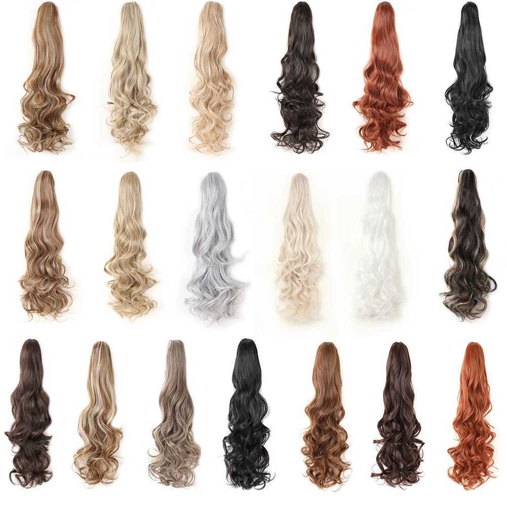 Claw Clip in Ponytail Extension 24 Inch Long Curly Wavy Pony Tail Natural Soft Synthetic Hairpiece for Women Daily UseXJ241221