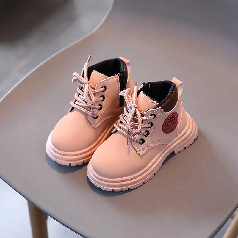Sneakers Girls PU Leather Boots Kids Ankle Boots For Boys Children Soft Sole Boots Non-slip Outdoor Shoes Fashion Toddler Kids Short Boot H241220