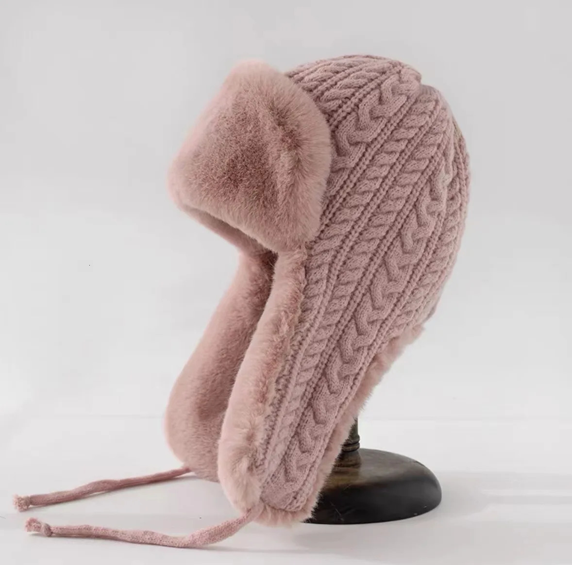 Long ear protection Lei Feng hat womens knitted hat winter bicycle warm and cold resistant Korean version 241220
