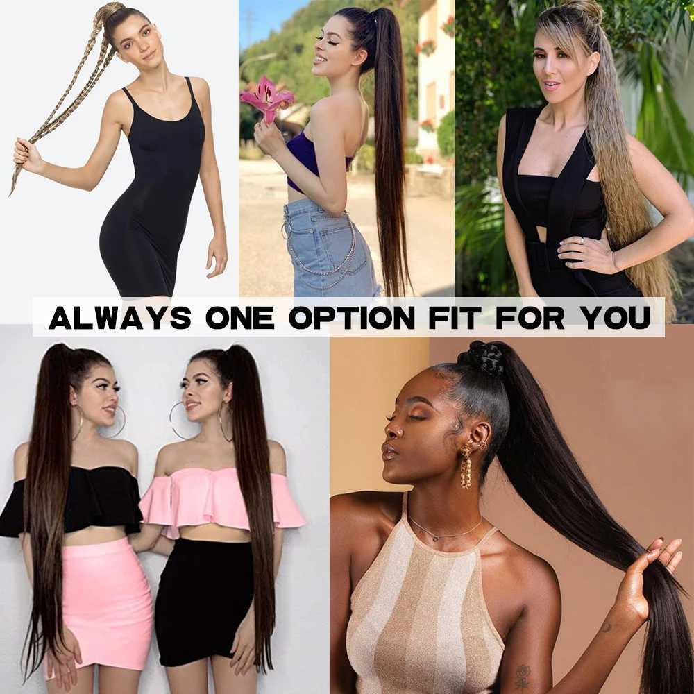 MERISIHAIR Synthetic 34 Inch Hair Fiber Heat Resistant Curly Hair With Ponytail Fake Hair Clip in Hair Extensions Pony TailXJ241221