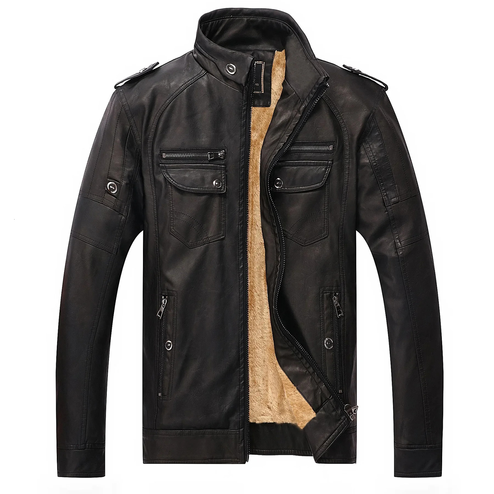 Suit Vintage Plus Velvet PU Leather Jacket Casual Blazer Mens Slim Fit Leather Jacket Streetwear Man Outerwear Leather Jackets 241216