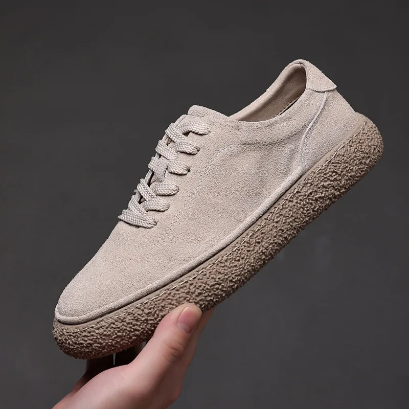 Mens genuine leather social shoes lace mens casual shoes cowhide flat top Sapato Masculino Zapatos Chaussures er shoes 241213