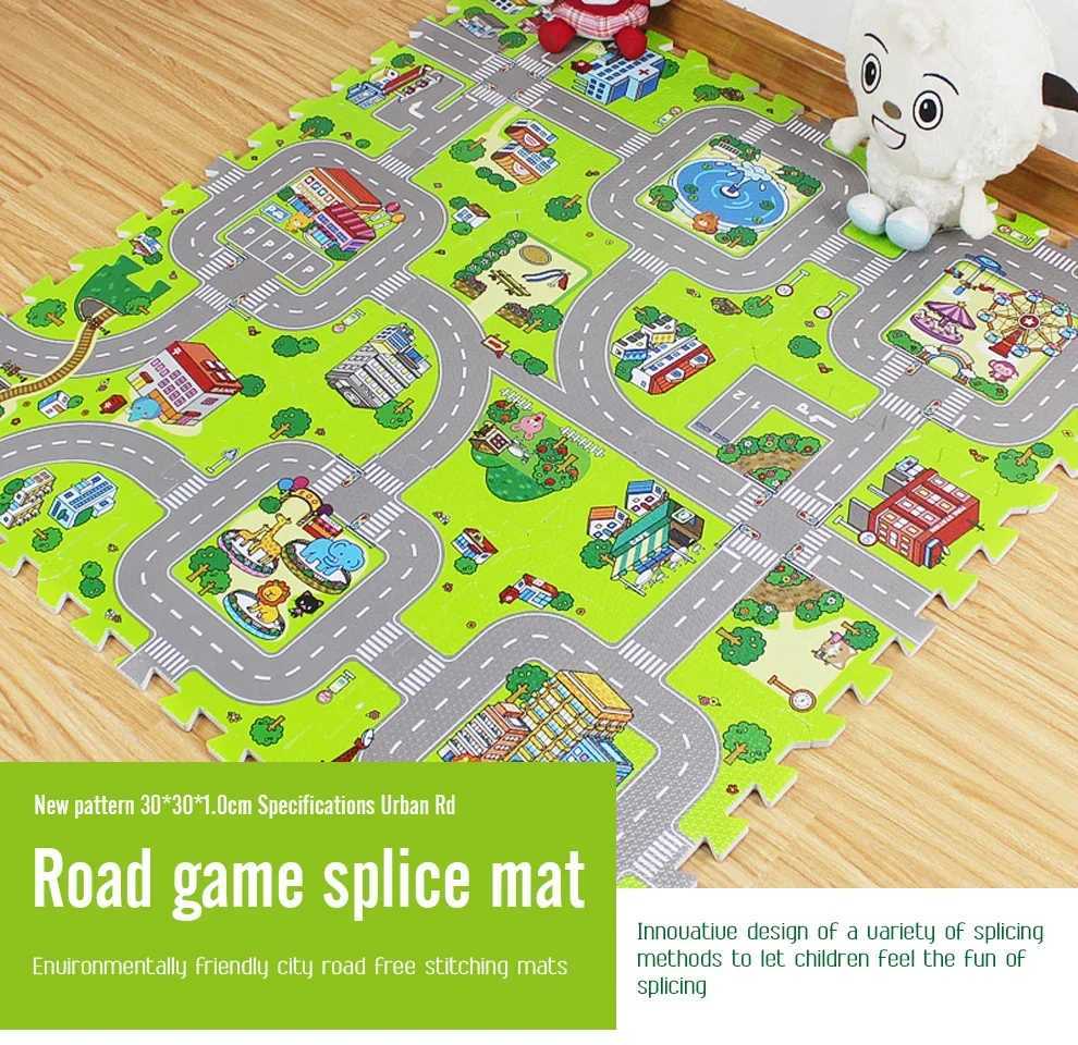 Baby game mat 9 pieces/batch Childrens carpet game mat Childrens carpet Soft floor toy Road traffic Soft floor Home decoration EVA Childrens foam puzz