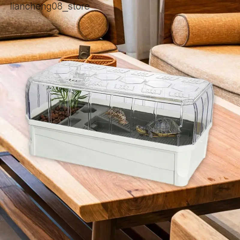 Other Pet Supplies Turtle Habitat Tank Multipurpose Habitat Tank for Tortoise White Turtle Tank Aquarium Tortoise Tank with Filter L240910