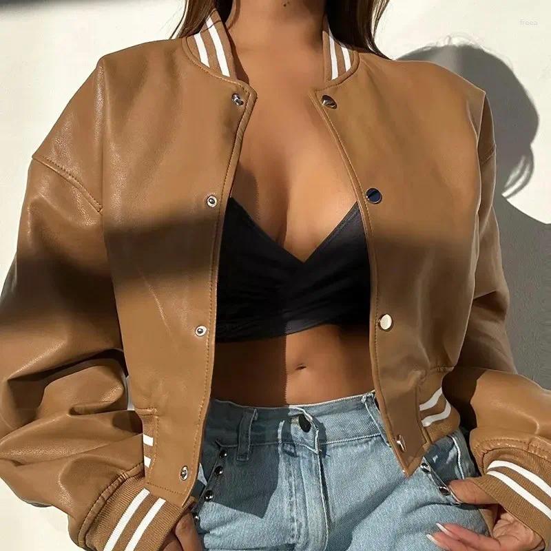 Women's Jackets Elegant And Handsome Women Coat 2025 Autumn/Winter Long Sleeve Royal Sister Wind Motorcycle Fashion PU Leather Jacket Small