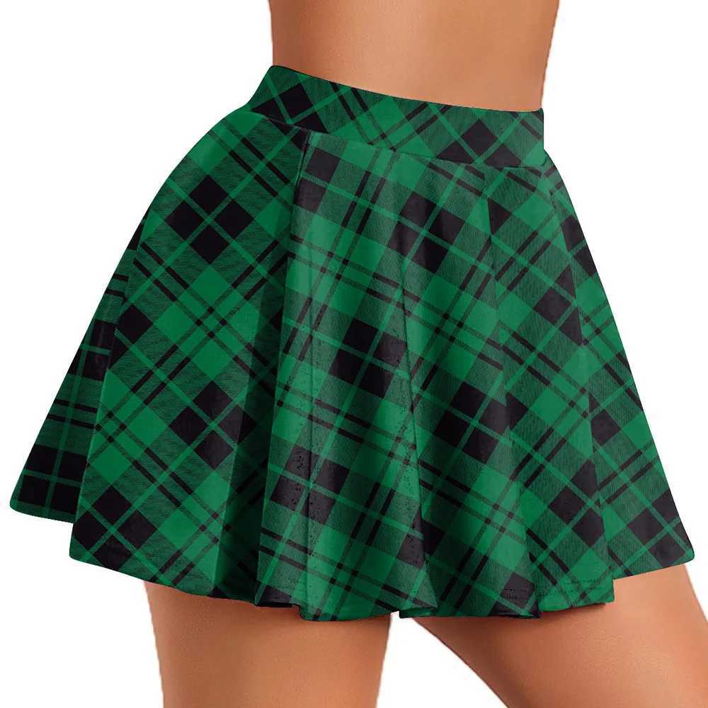 Retro Plaid Pleated Skirts Skirt Y2K Streetwear Vintage School Uniform A-Line Gym dent Short Skirt Girl Xmas Dress UpXJ241221