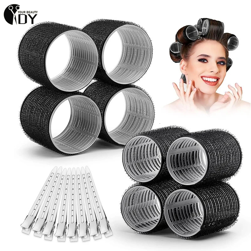 Self Grip Hair Rollers No Heat Hair Curlers Heatless Curls Hair Bangs Volume Self-adhesive Hook Loop DIY Hair Styling Tool 241220