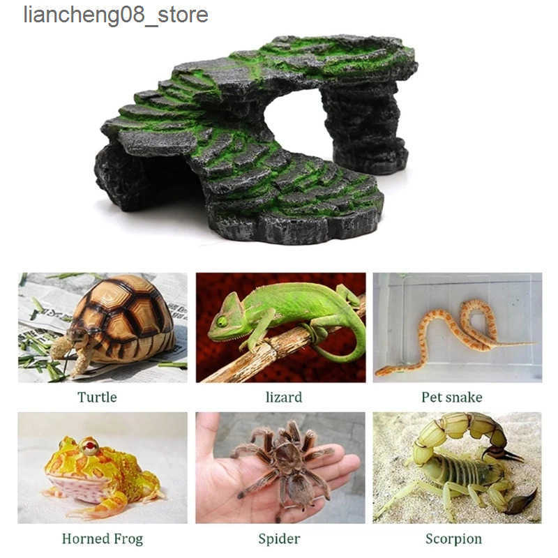 Other Pet Supplies Basking Platform Resin Landscape Terrace Rock Reptiles Accessories L240910