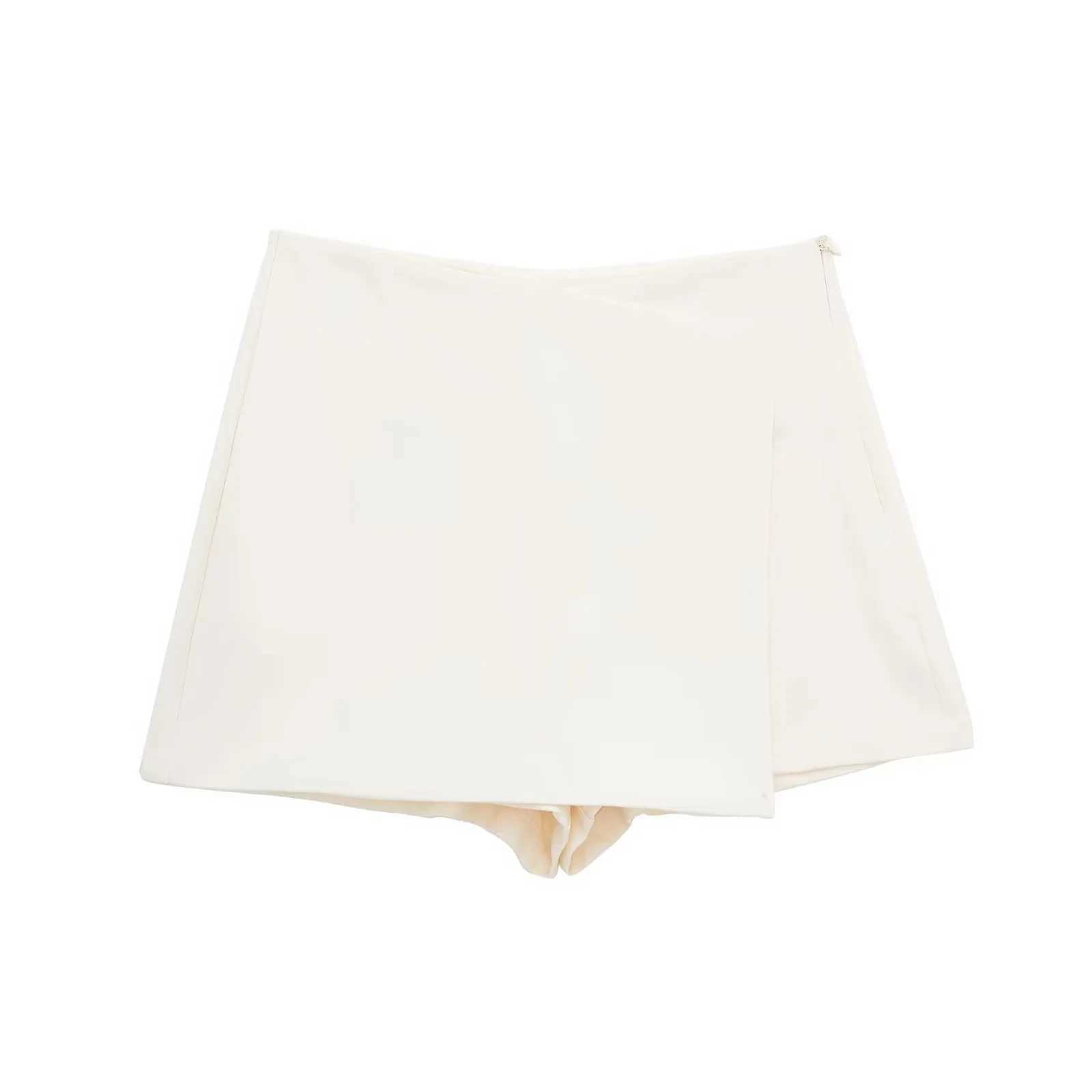 TR Mini Skirt Pants Asymmetric High Waist Skorts For Women Streetwear Wrap Skirt Shorts Summer Casual White Black Short SkirtXJ241221
