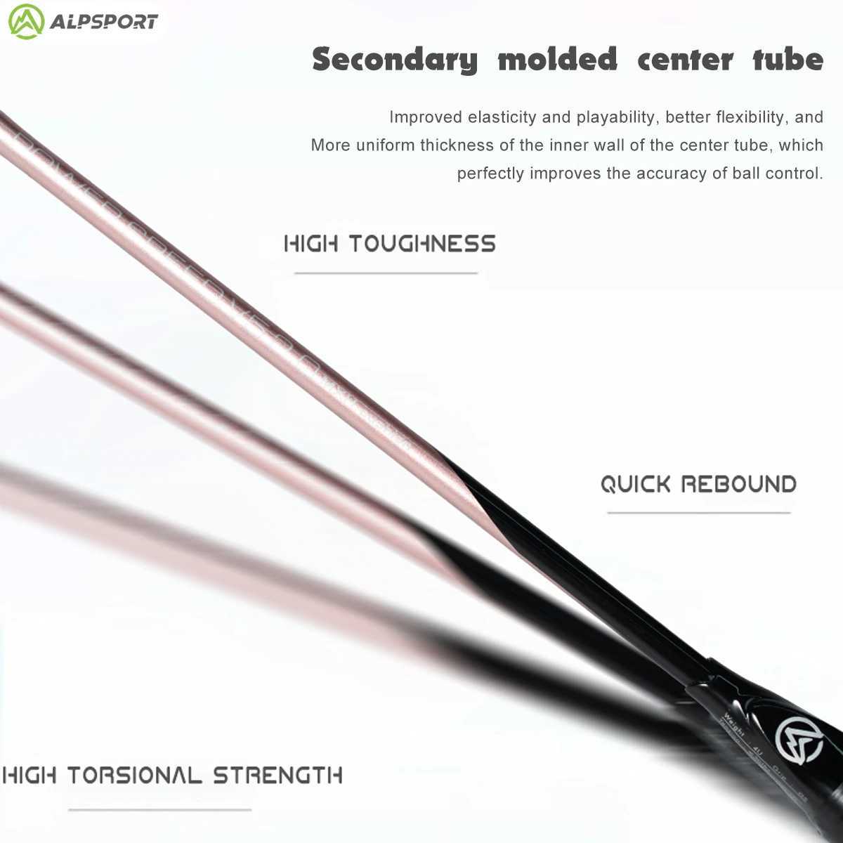 ALPv5 2.0 4U Ultra Light Attack Badminton Rack New Fish Mouth Cone Rack Rose Gold Solid Color Does Not Lower YonexW241221