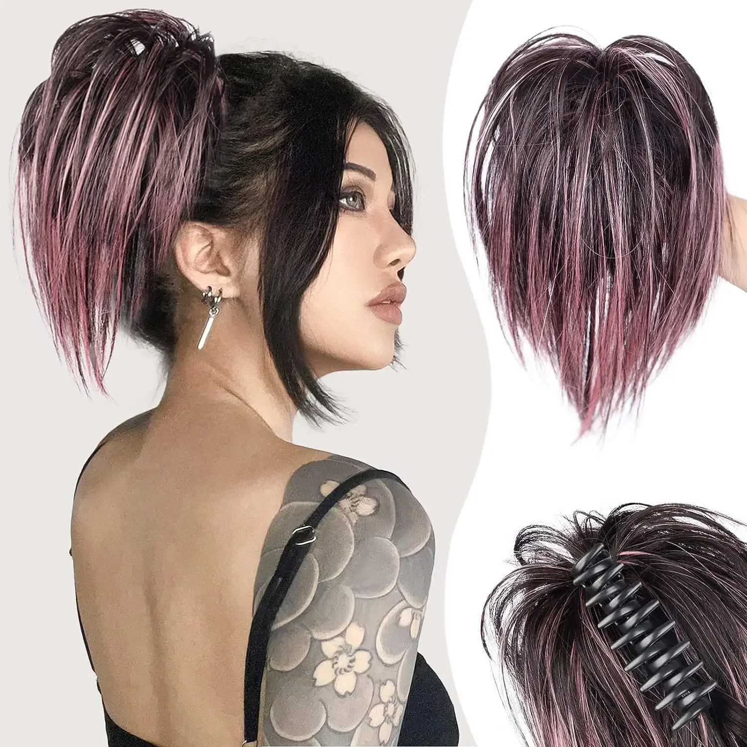 Messy Bun Hair Piece Claw Clip Hair Bun Extensions led Updo Hair Buns Claw Clip Ponytail Hairpieces Hair Scrune with ClipXJ241221