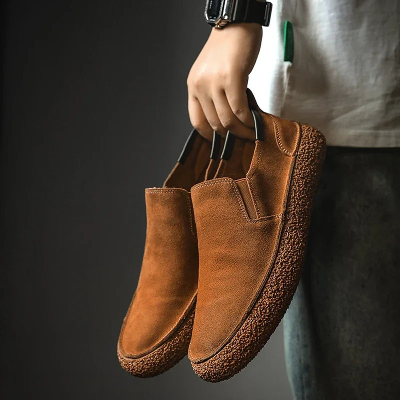 Genuine Leather Men Casual Shoes Italian Men Suede Loafers Moccasins Slip On Mens Flats Breathable Male Driving Shoes 241213