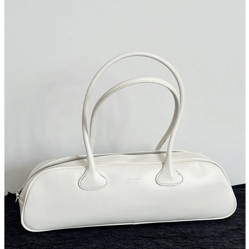 ZR DIARY Vintage Underarm Bags Female Cow Leather Large Capacity Rivet Decor Single Shoulder Bowg Bag