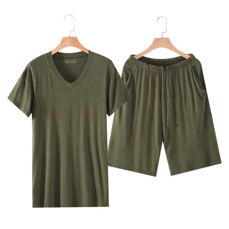 New Summer Modular Short Sleeve Mens Pajama Set Mens Pajama Set Pure Thin Mens Pajama Set W241221