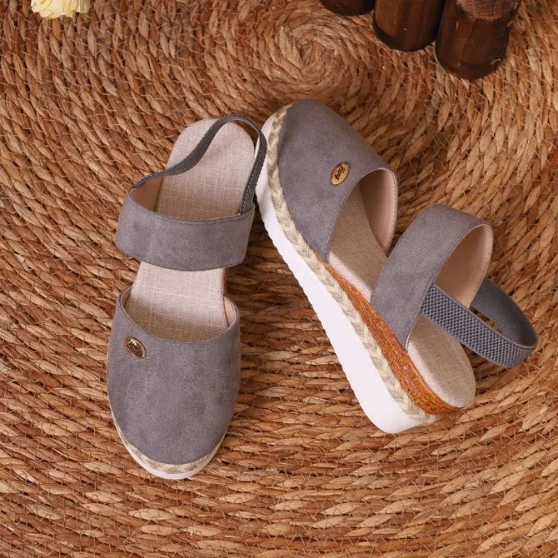 Summer Women en Plain 6cm Wedge Sandals Handmade Ladies Casual Comfortable womens shoes