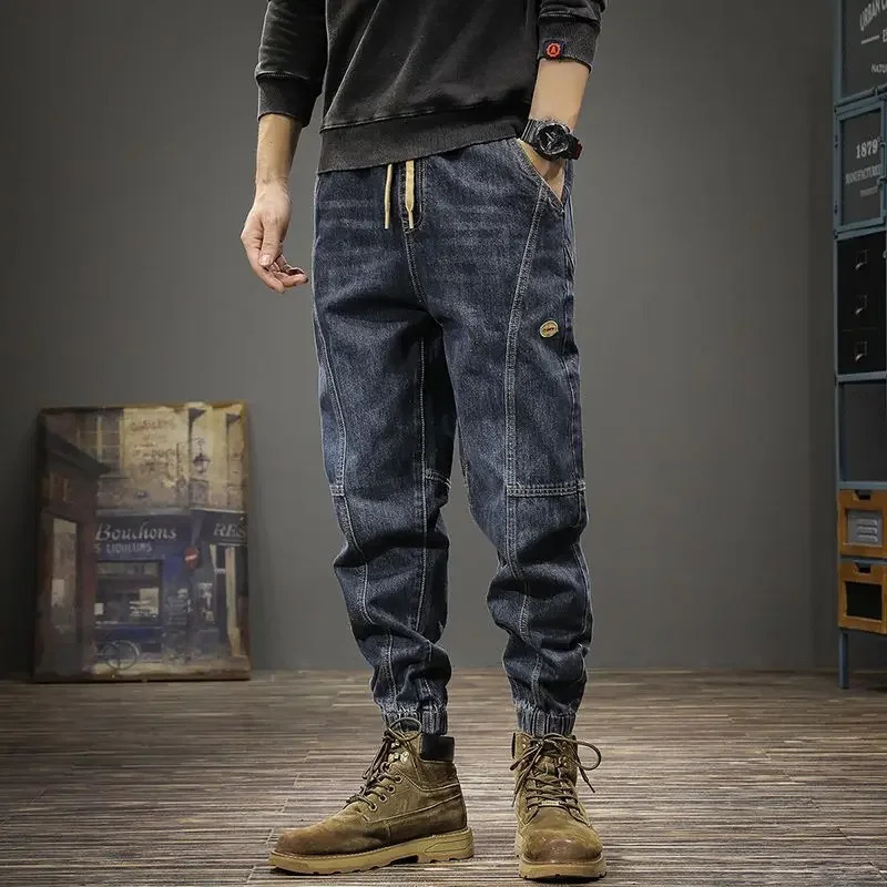 Black Trousers Torn Broken Loose Ripped Baggy Jeans for Men with Holes Man Cowboy Pants Kpop y Korean Style ner Denim 241218