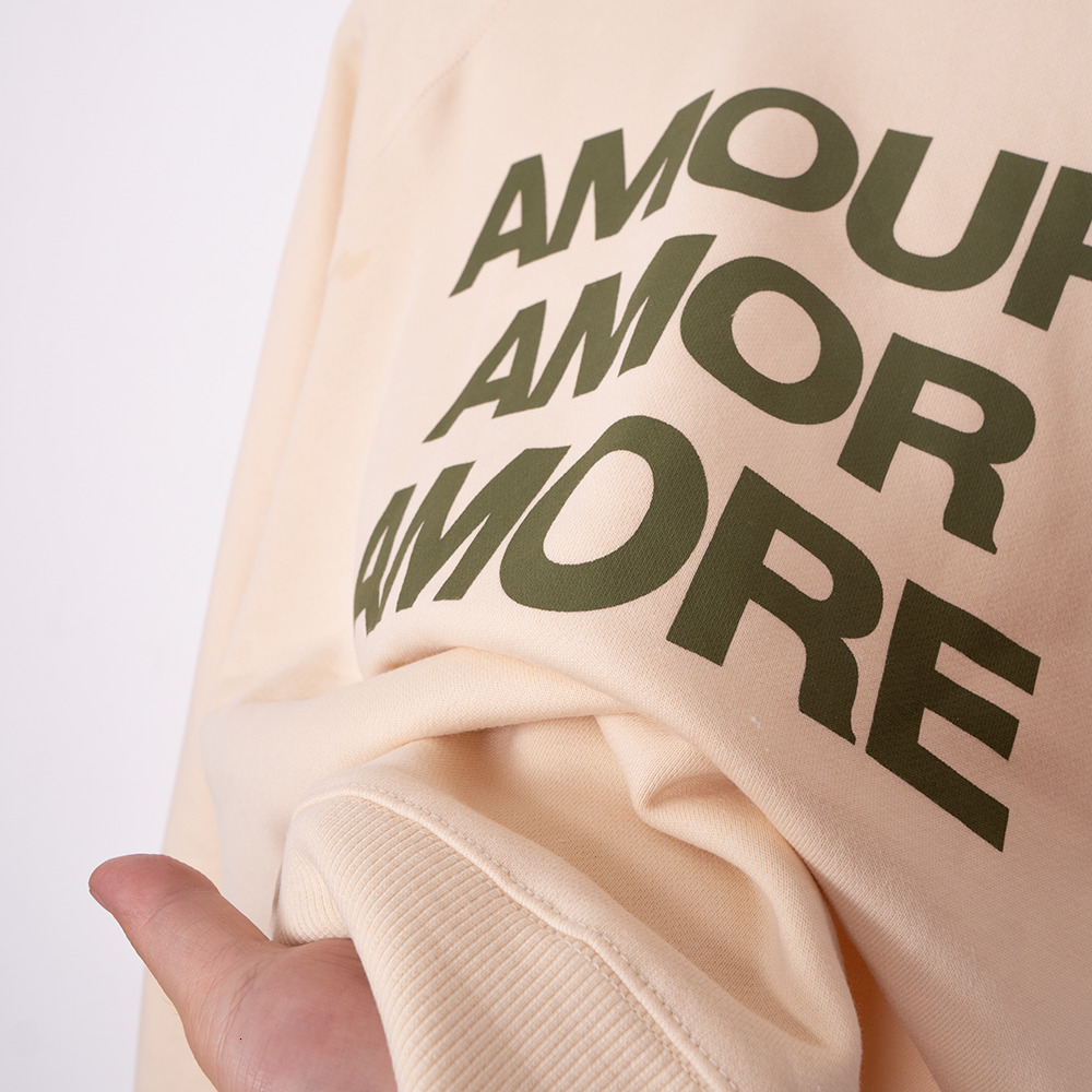 ZESSAM Amour Letter Graphic Print Sweatshirt Women Long Sleeve O-Neck Cotton Female Pullover Vintage Casual Lady Top 2022