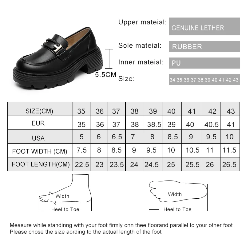 AIYUQI Platform Loafers Women Genuine Leather Women High Heels Spring One Foot British Style Women Shoes