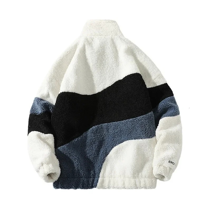 Autumn/winter Couple Lambswool Jacket Fashionable Casual Stand Collar Mens Loose-fit Cross-border 241216